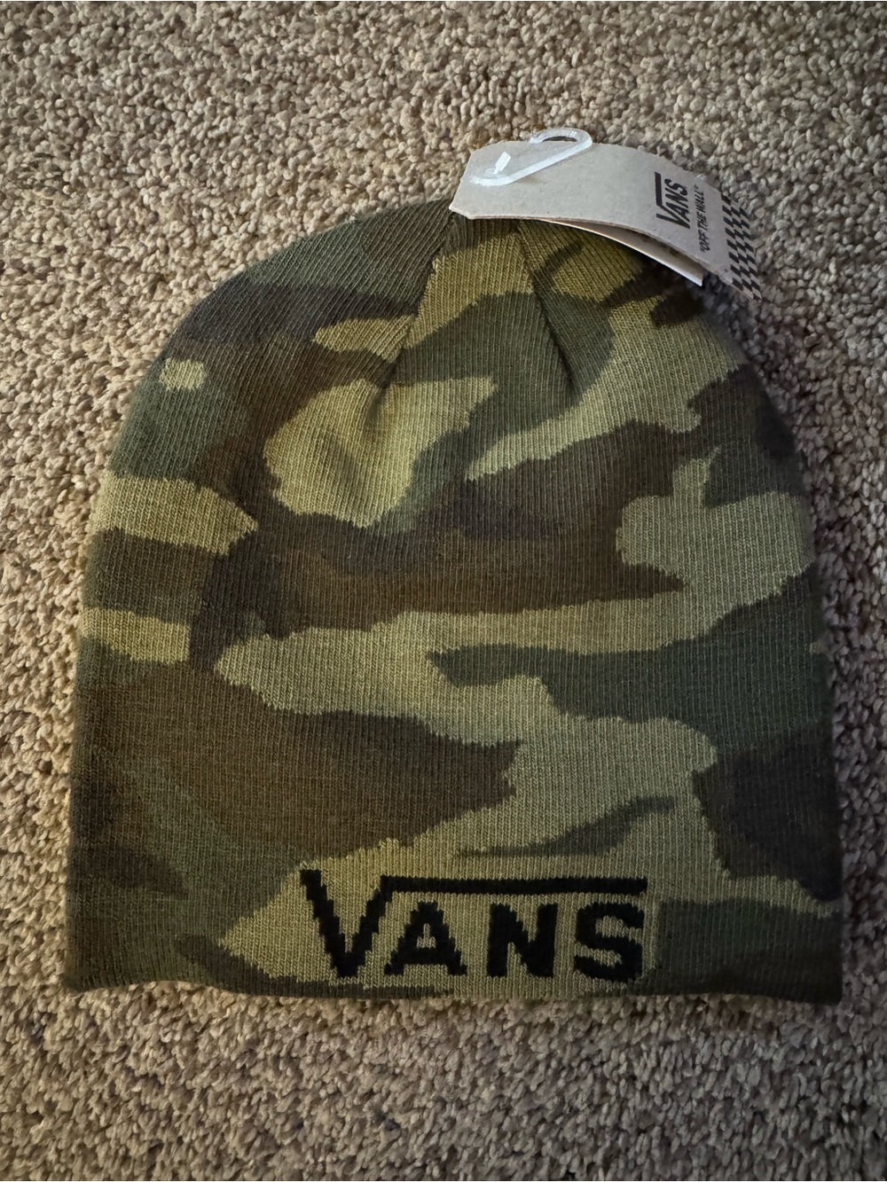 Vans Reversible Camo Beanie - Olive Green and Black